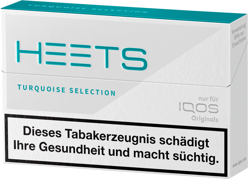 01_IQOS_HEETS_Packungen_TURQUOISE_Heets_Pack_IQOS_ORIGINALS_TURQUOISE_von_rechts_400x400@2x.webp Стіки Heets Turquoise Selection - Зображення 1